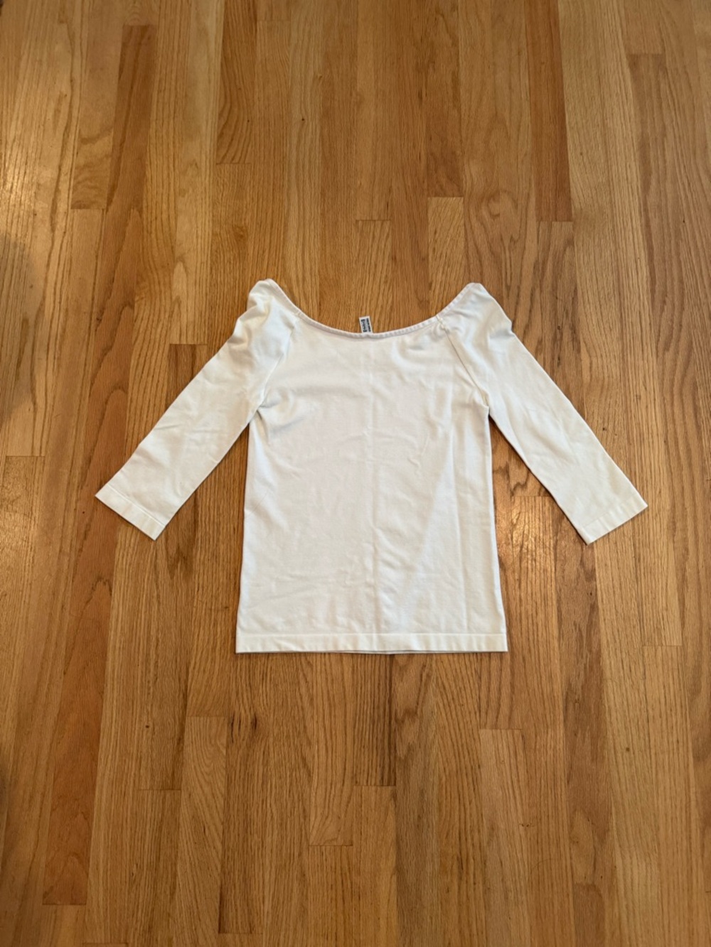 Wolford White Boatneck Three-Quarter Sleeve Top